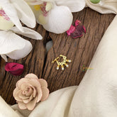 Vriksham Elegant Gold Naths/Nose pin-Pearl-Red White-G17528